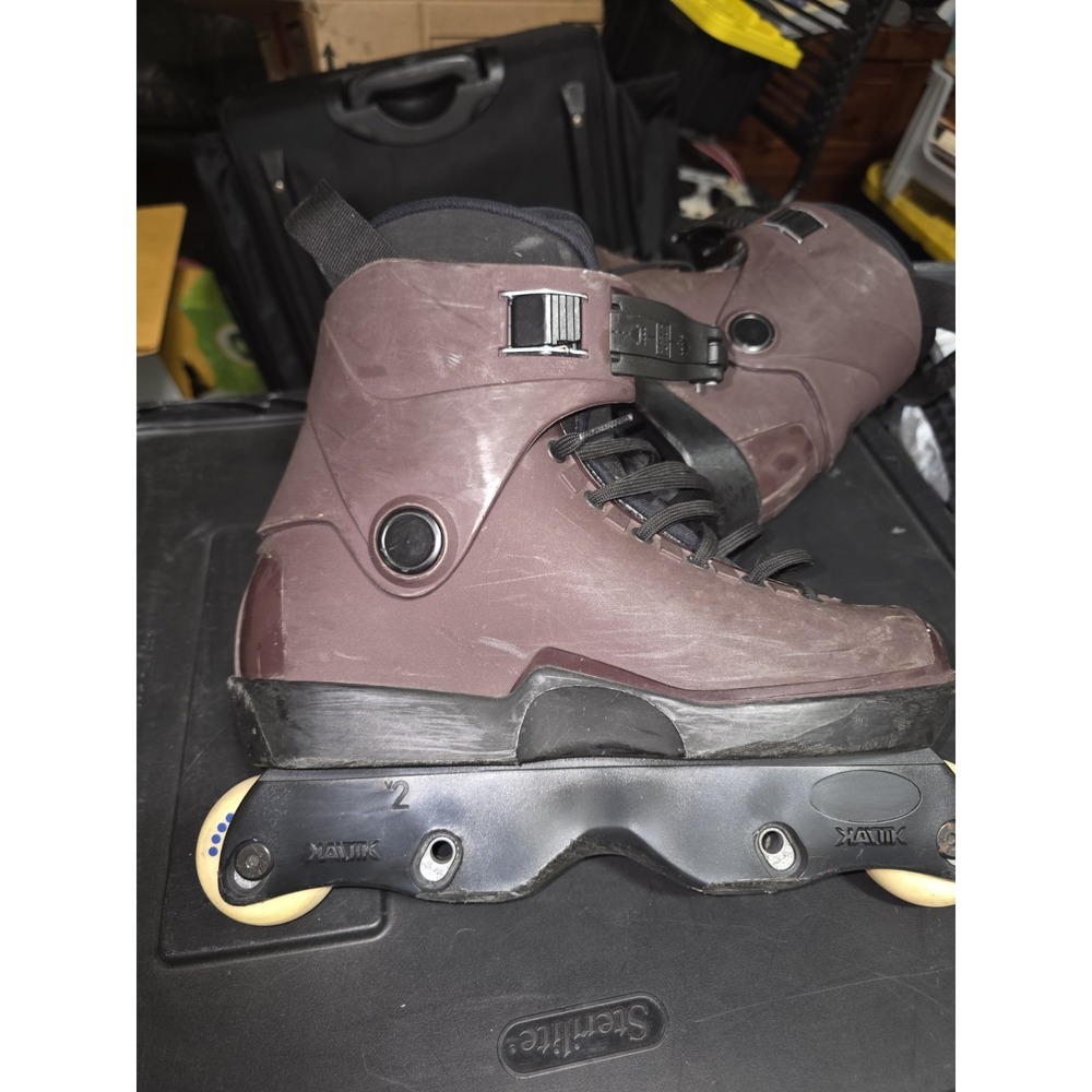 Roces M12 Aggressive Inline Skates Maroon Kaltik Frames Mens Size 9 EU 42 - Picture 2 of 10